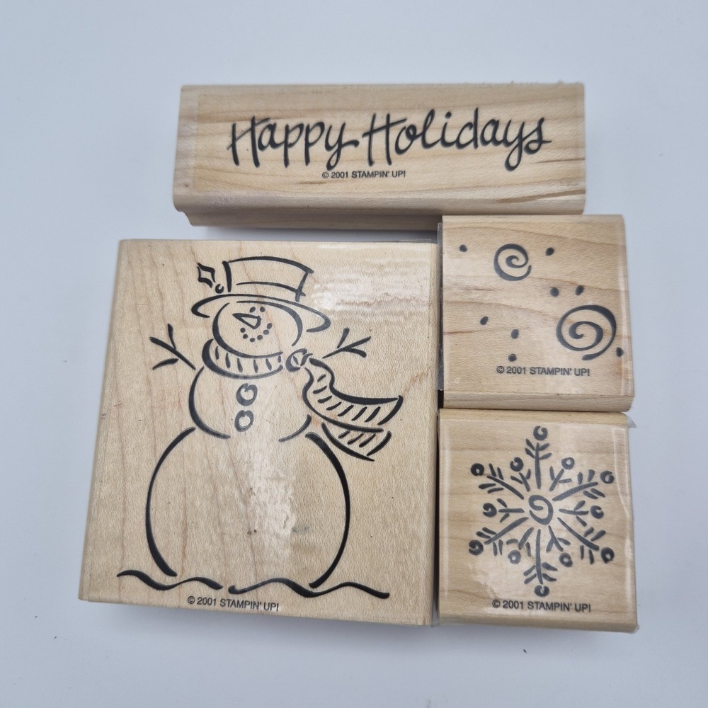 Stampin' Up! 2001 Frosty Snowman Happy Holidays Snowflake Complete Set